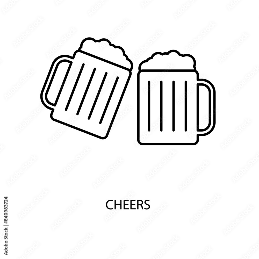 cheers concept line icon. Simple element illustration. cheers concept outline symbol design. cheers concept line icon. Simple element illustration. cheers concept outline symbol design.