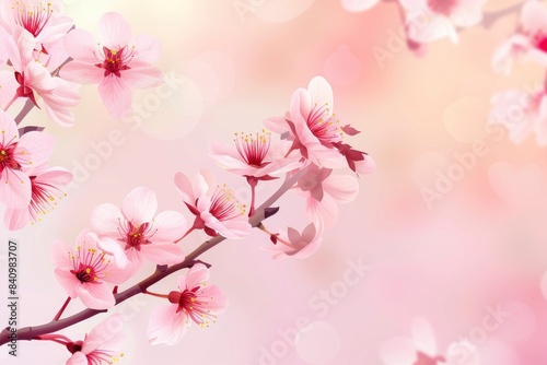 background with cherry blossom. spring flowers - generative ai