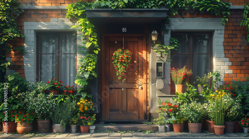 german apartment building, clean, nice weather, photorealistic created with Generative AI technology