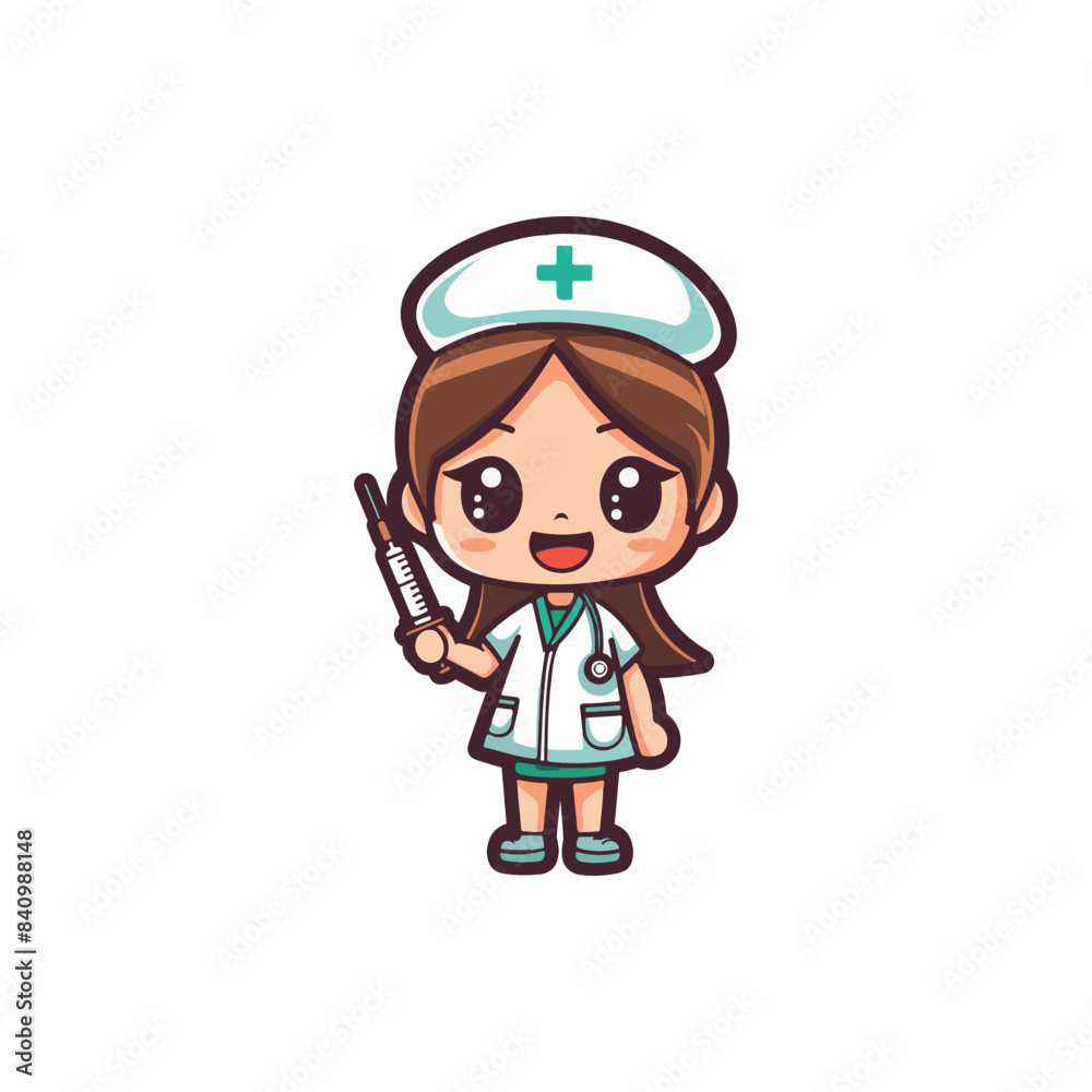 cute nurse holding injection cute nurse holding injection