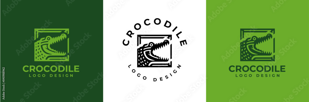 Crocodile Logo Vector, Crocodile head logo, Alligator logo Illustration Alligator head logo vector design for strong business identity Crocodile Logo Vector, Crocodile head logo, Alligator logo Illustration Alligator head logo vector design for strong business identity