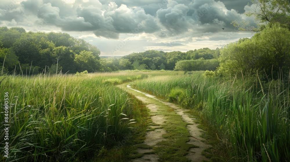 Path through the marsh in the greens