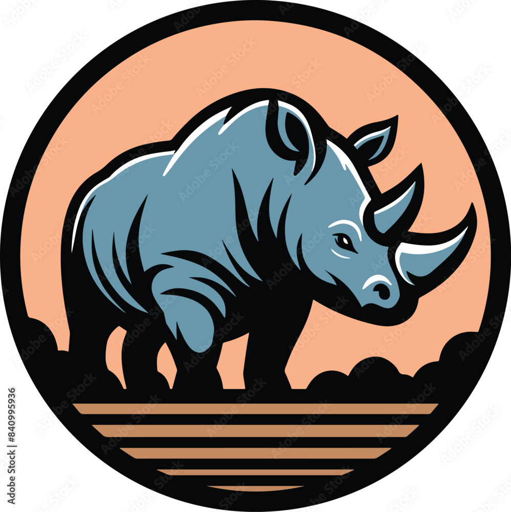 Fototapeta premium Rhino logo design illustration