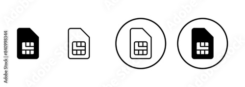 Sim card icon vector isolated on white background. Mobile slot icon. Mobile cellular phone sim card chip.