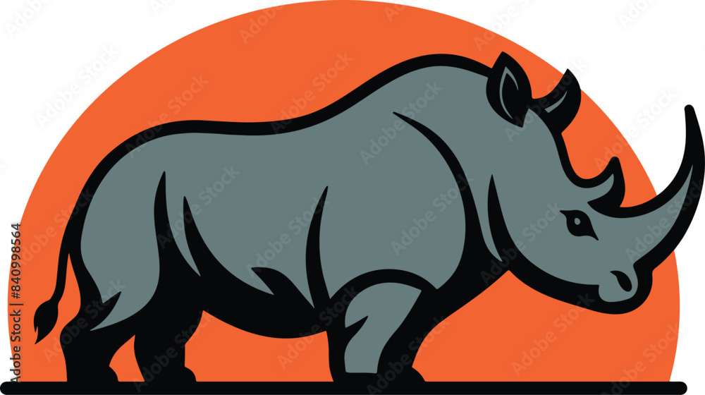 Obraz premium Rhino logo design illustration