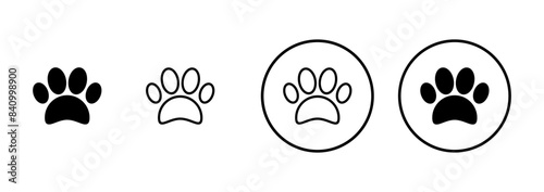 Paw icon vector isolated on white background. Paw Print icon