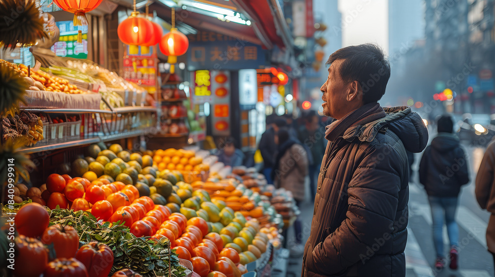 photo of Chinese people from rural backgrounds are moving into urban settings created with Generative AI technology photo of Chinese people from rural backgrounds are moving into urban settings created with Generative AI technology