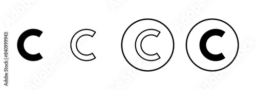 Copyright icon vector isolated on white background. copyright symbols