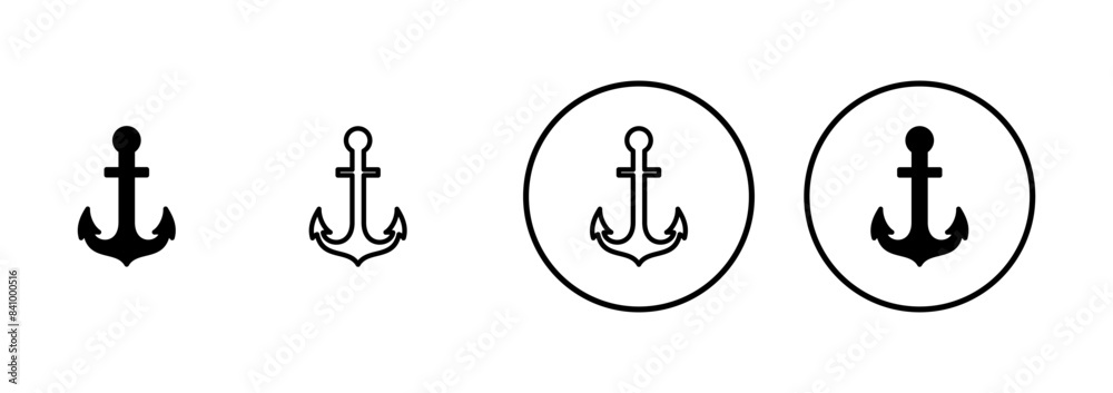 Anchor icon vector isolated on white background.Anchor symbol logo. Anchor marine icon. Anchor icon vector isolated on white background.Anchor symbol logo. Anchor marine icon.