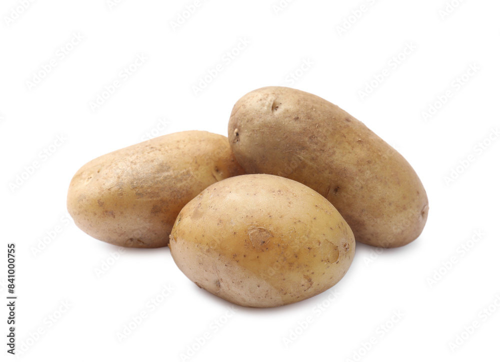 Tasty young boiled potatoes isolated on white Tasty young boiled potatoes isolated on white