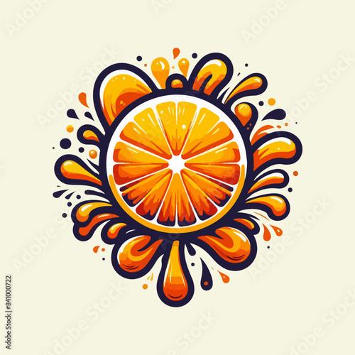 orange splash isolated on white background