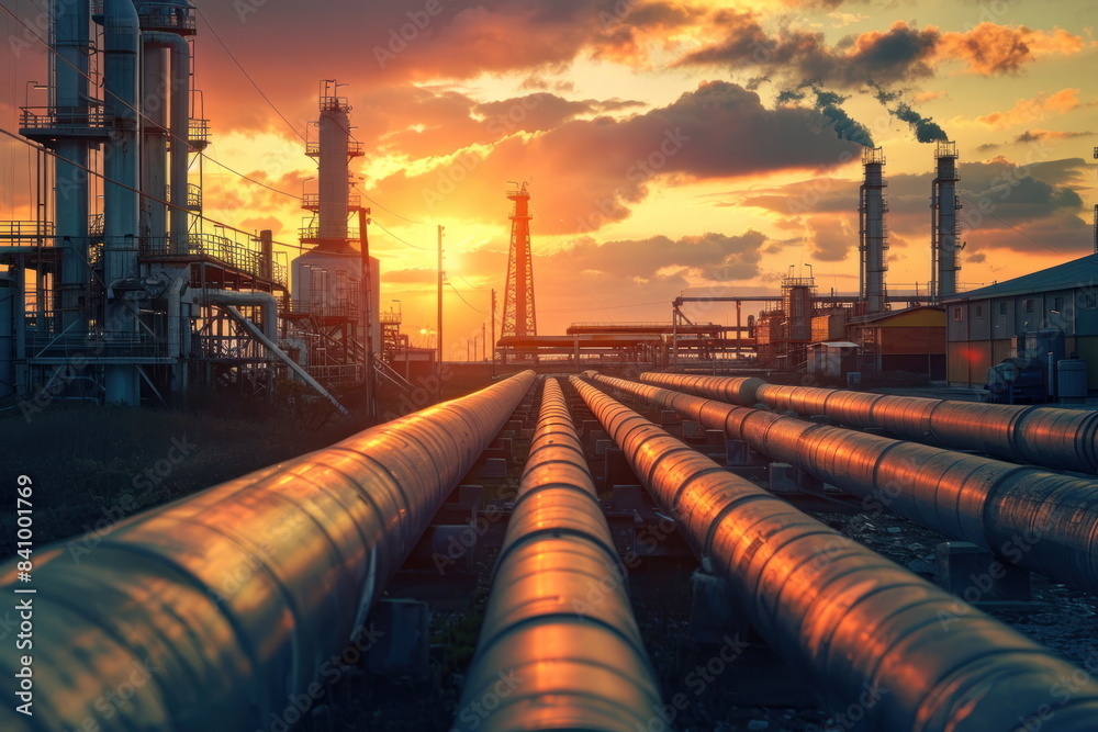 oil pipeline with building background, oil storage oil pipeline with building background, oil storage