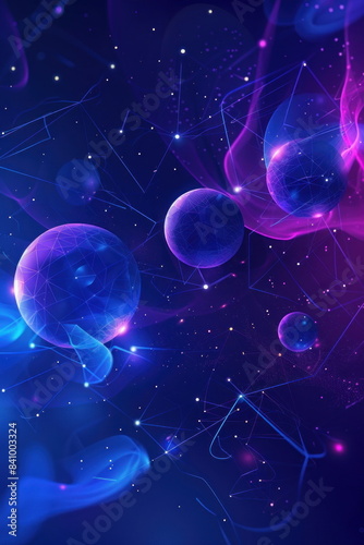 Template of Space Shapes with planets and moon   Poster Background for book cover design  Abstract wallpaper