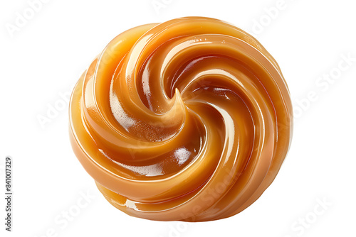 A caramel swirl isolated on white background
