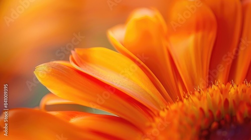 Macro shot of a vibrant orange calendula blossom