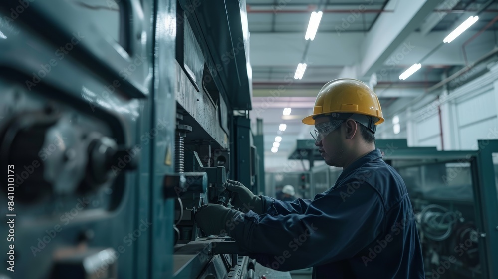 custom made wallpaper toronto digitalEngineers and factory managers wearing safety helmet inspect the machines in the production. inspector opened the machine to test the system to meet the standard. machine, maintenance