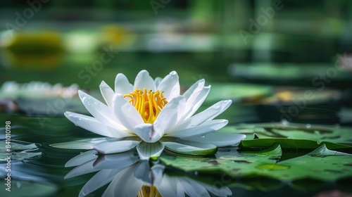 Flower of the water lily in the pond