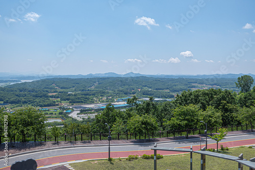 Foto 韓国と北朝鮮の国境付近からの韓国の風景