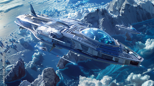 Wallpaper Mural Blue and White Science Renderings Torontodigital.ca