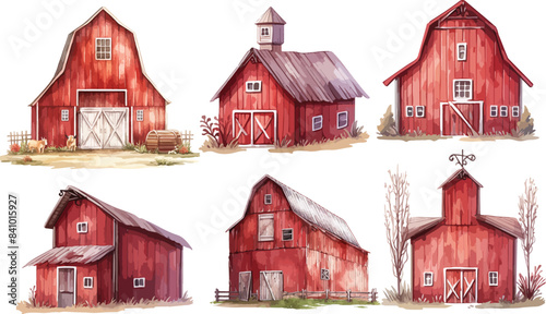 red barn house clipart vector for graphic resources	
