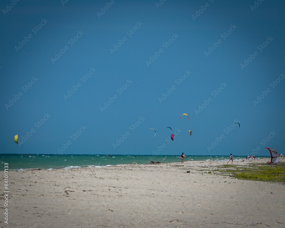 Obraz premium Kite, en Playa Mayapo, La Guajira, Colombia