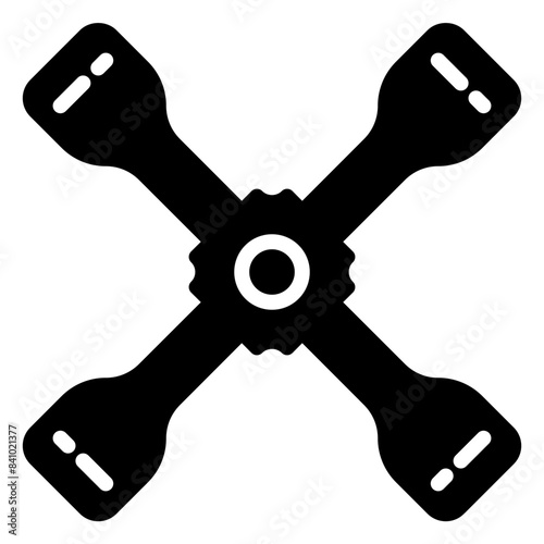 lug wrench icon, glyph icon style