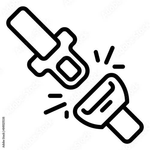 seat belt icon, line icon style