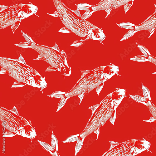 Seamless image, fish scale style