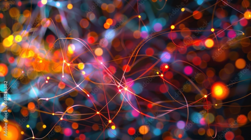 A vibrant and kaleidoscopic display of information with each layer of data adding new depth and complexity to the neural networks visualization. A vibrant and kaleidoscopic display of information with each layer of data adding new depth and complexity to the neural networks visualization.
