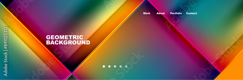 Circle triangle geometric web site page template. Vector Illustration For Wallpaper, Banner, Background, Card, Book Illustration, landing page