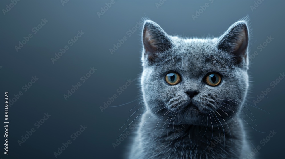 Close up cute british short hair cat Close up cute british short hair cat