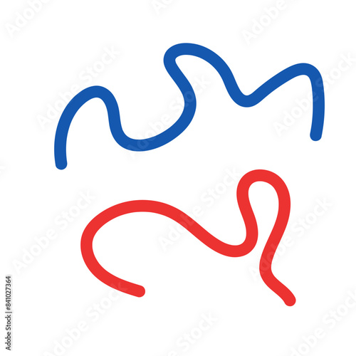 Blue red decorative lines graphic vector 