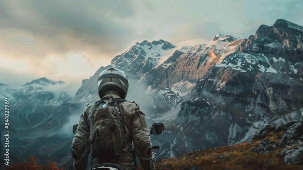 A man riding a dirt bike on top of a mountain A man riding a dirt bike on top of a mountain
