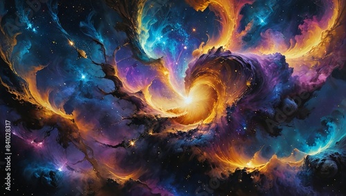 Cosmic Swirl - Abstract Galaxy Art
