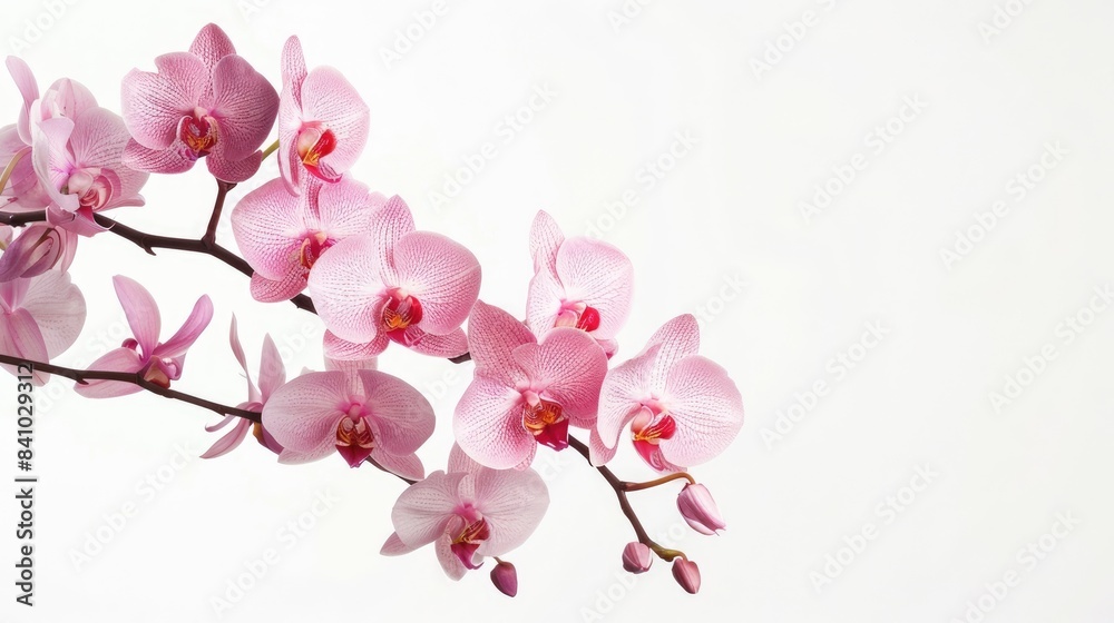 Orchid blossom against a white backdrop Orchid blossom against a white backdrop