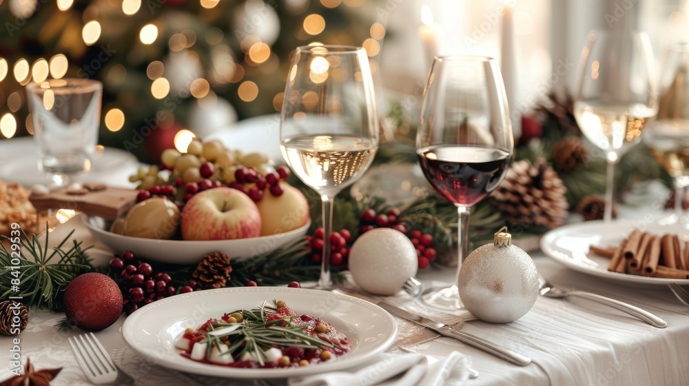 A table with a white tablecloth and a variety of food and wine A table with a white tablecloth and a variety of food and wine