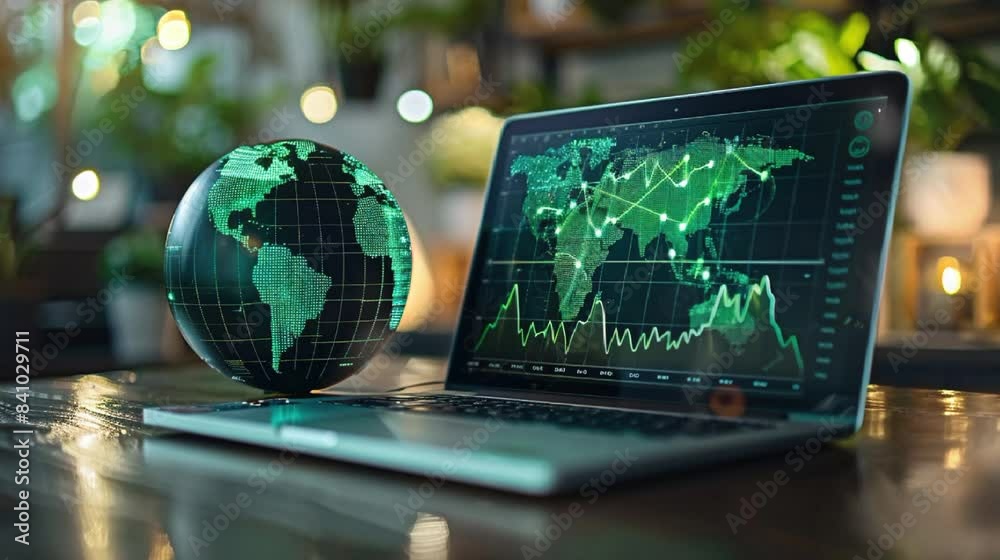 Green globe as symbolizing technology Green globe as symbolizing technology