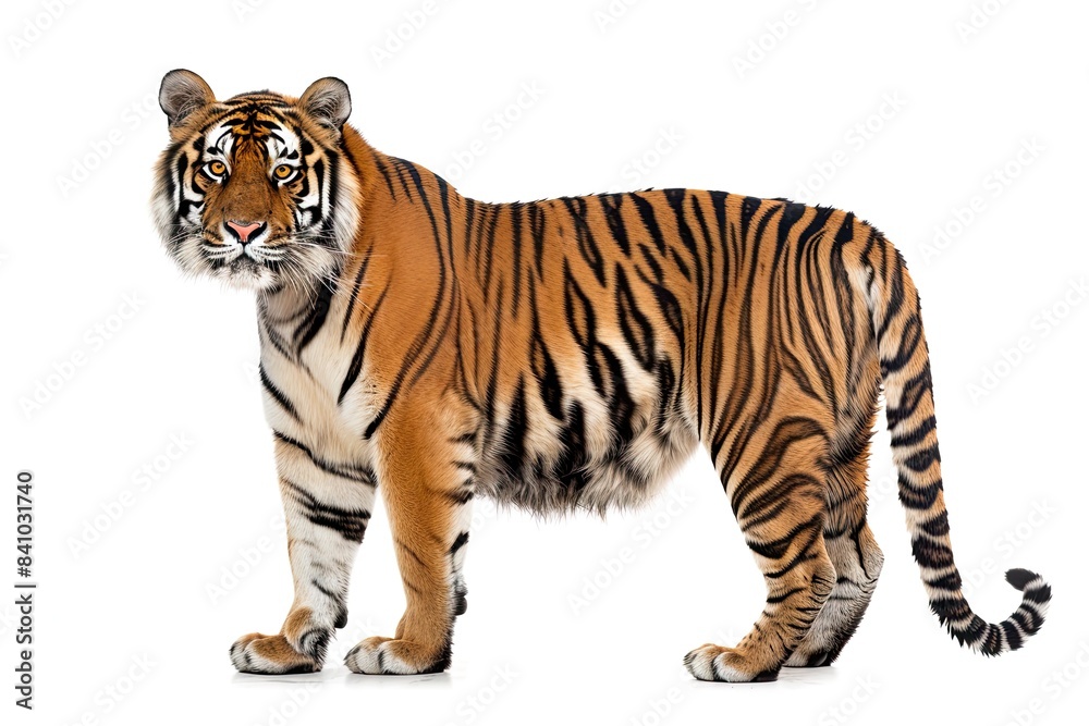 Fototapeta premium Tiger Standing on White Background
