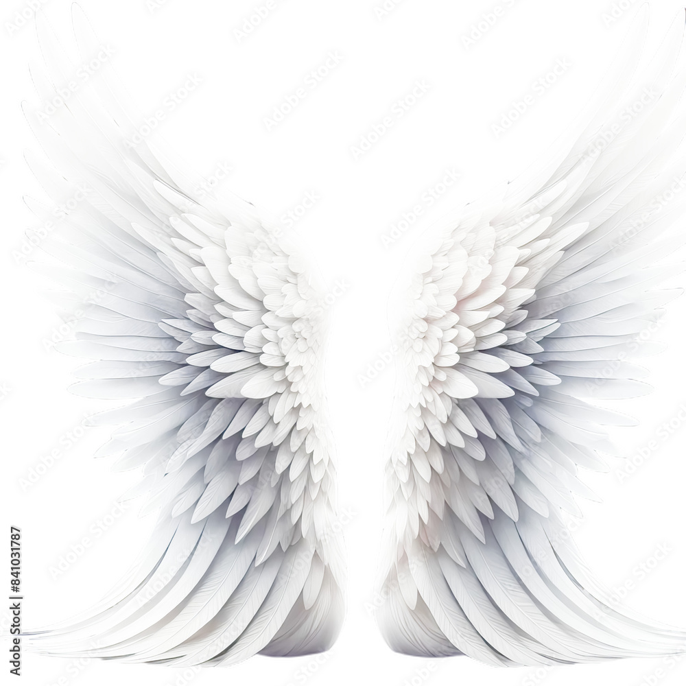 Fototapeta premium Divine White Angel Wing Isolated Image