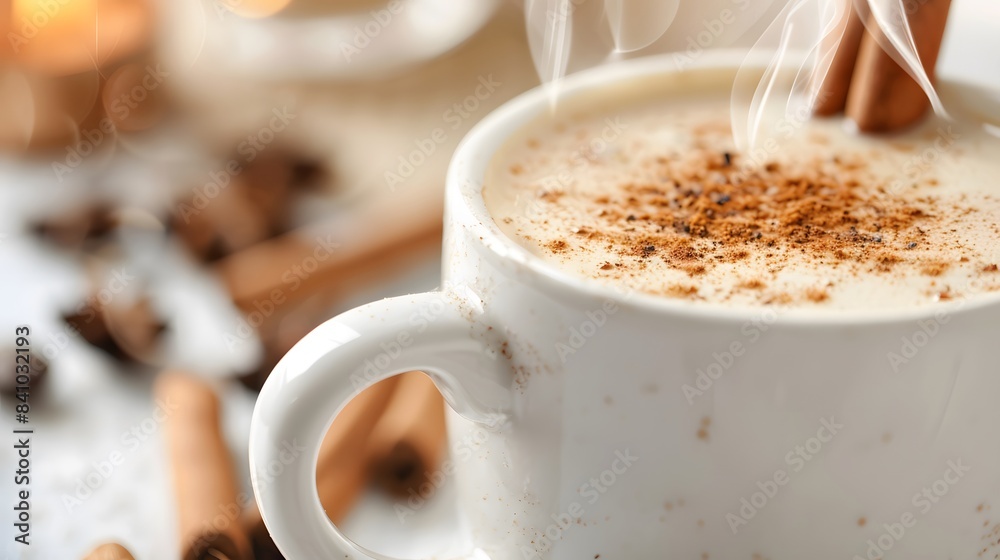 Obraz premium Morning black coffee with sugar in white cup