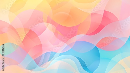 Pastel candy color background, abstract , 2D flat illustration, constructivism, no shadow, no gradation cute, Digital art