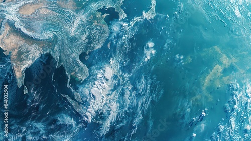 Fototapeta Naklejka Na Ścianę i Meble -  Southeast Asia Clouds aerial view on the surface of planet Earth as seen from a space satellite. 