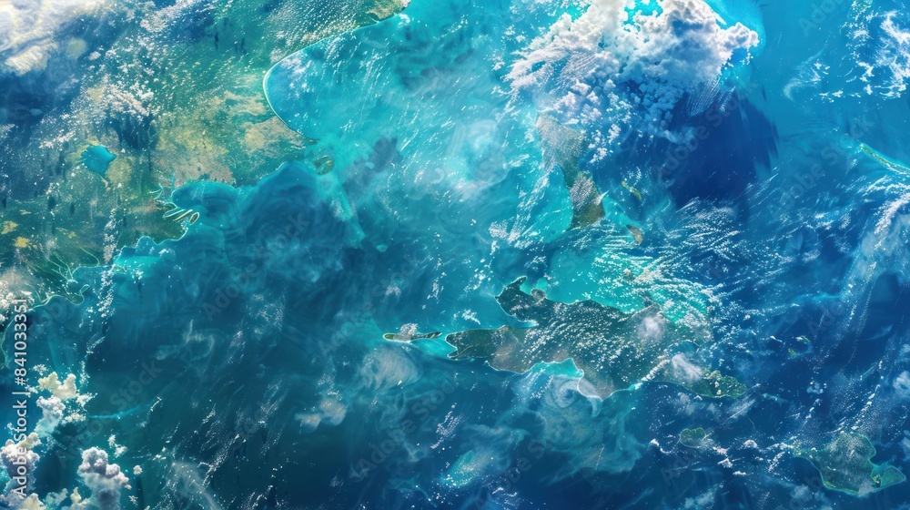 View of clouds on the surface of planet Earth as seen from a space satellite. View of clouds on the surface of planet Earth as seen from a space satellite.