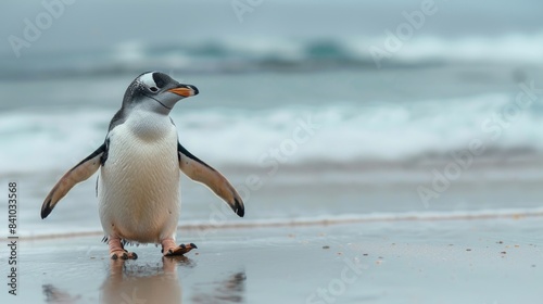 Penguin Strolling on the Beach