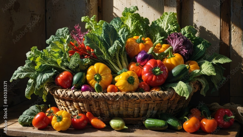 Fresh Vegetables and Fruits in a Basket: A Healthy Harvest of Autumn Goodness Fresh Vegetables and Fruits in a Basket: A Healthy Harvest of Autumn Goodness