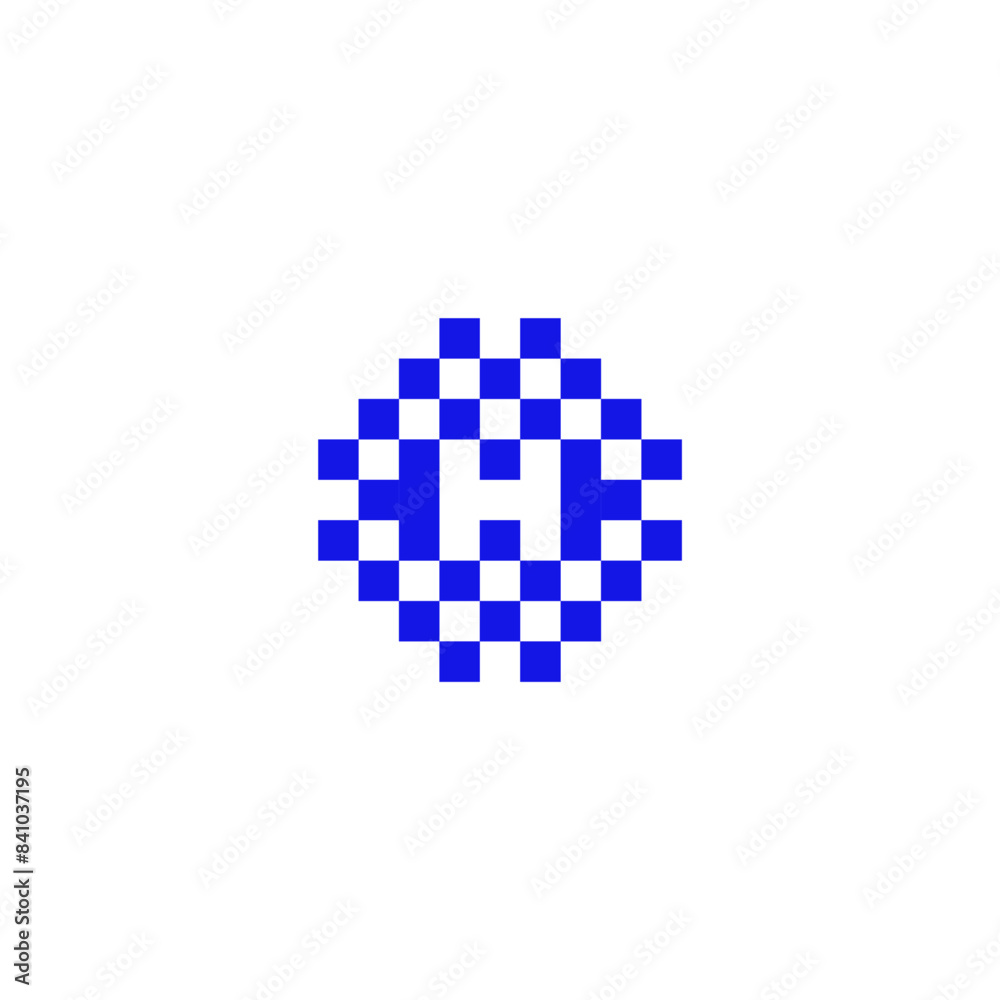 letter H initial with 8-bits style logo icon vector template