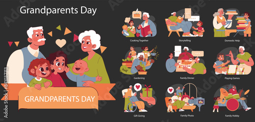 Grandparents Day. Flat Vector Illustration