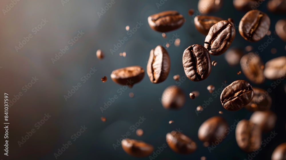 Coffee Beans Closeup On Dark Background Coffee Beans Closeup On Dark Background