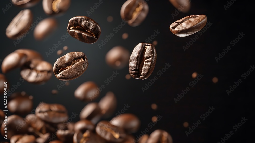 Coffee Beans Closeup On Dark Background Coffee Beans Closeup On Dark Background