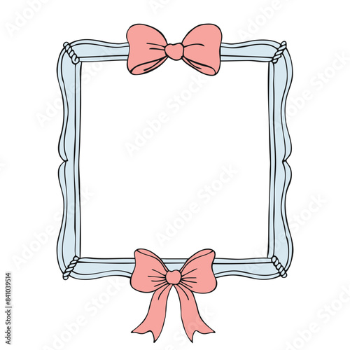 Pink and Blue Ornamental Frame Background Illustration